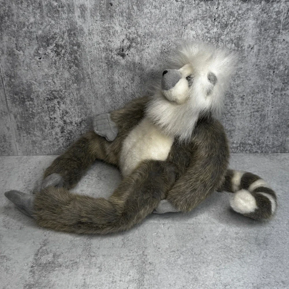 Manhattan Toy Company Vintage 1997 Lemur Monkey Long Limbs Plush 16in Brown Grey